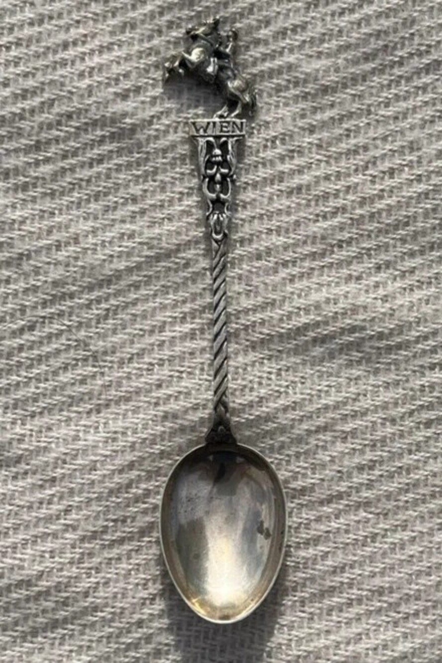 Vintage Wien Vienna 835 Silver Horse Rider Souvenir Spoon Austria